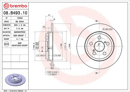 Brembo 08.B493.10 Brake Disc - 2