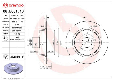 Brembo 08.B601.11 Brake Disc - 2
