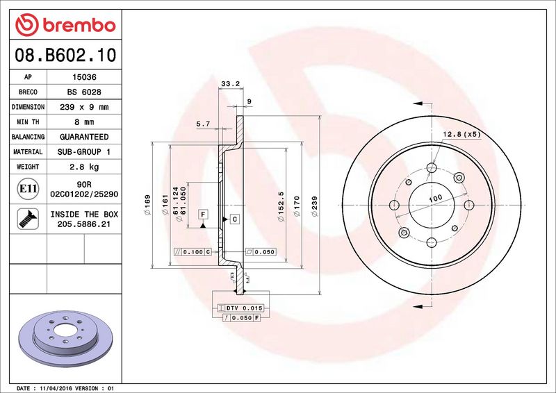 Brembo 08.B602.10 Brake Disc - 2