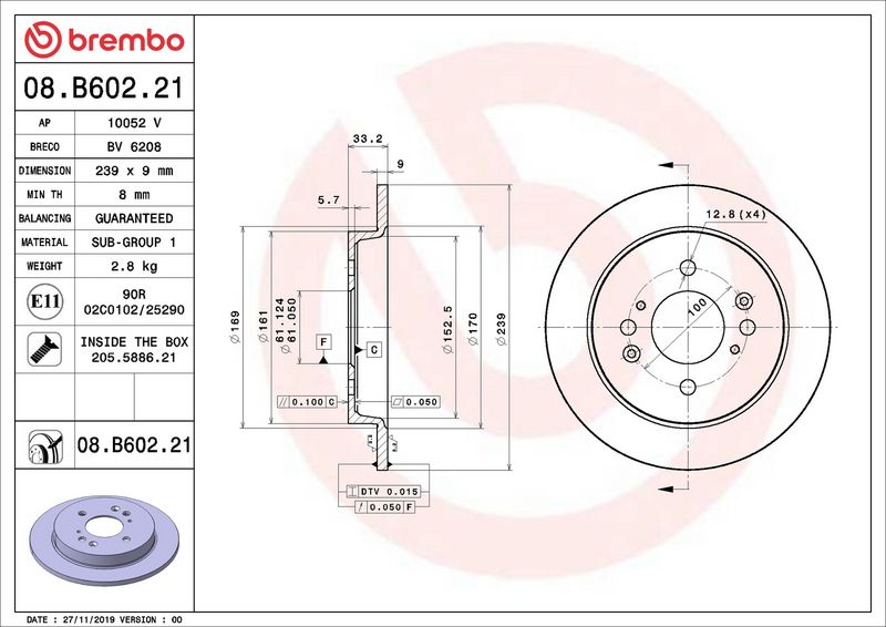 Brembo 08.B602.21 Brake Disc - 2