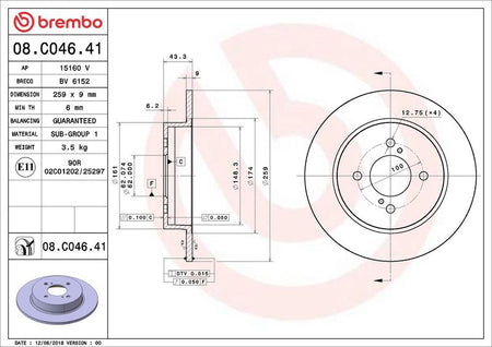 Brembo 08.C046.41 Brake Disc - 2