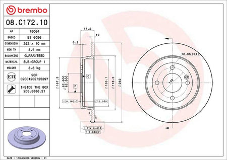 Brembo 08.C172.10 Brake Disc - 2