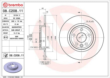 Brembo 08.C208.11 Brake Disc - 2