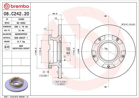 Brembo 08.C242.20 Brake Disc - 2