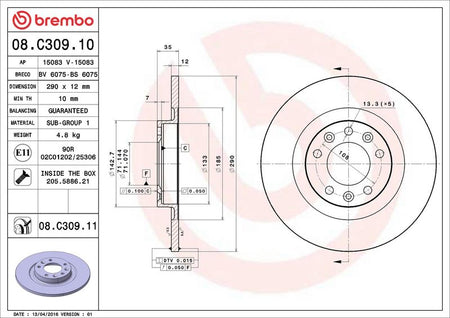Brembo 08.C309.11 Brake Disc - 2