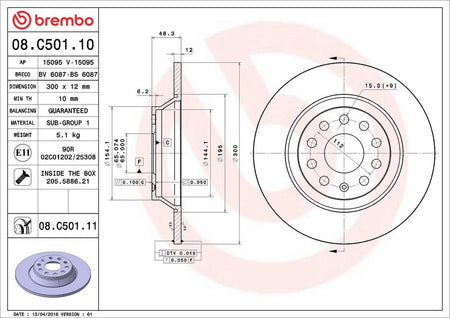 Brembo 08.C501.11 Brake Disc - 2
