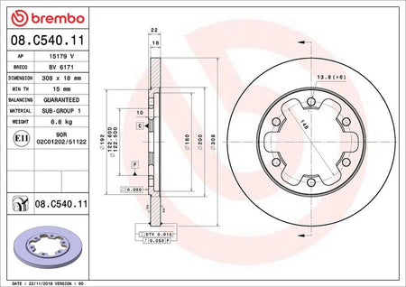 Brembo 08.C540.11 Brake Disc - 2
