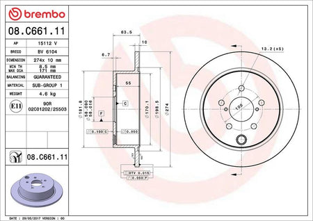 Brembo 08.C661.11 Brake Disc - 2
