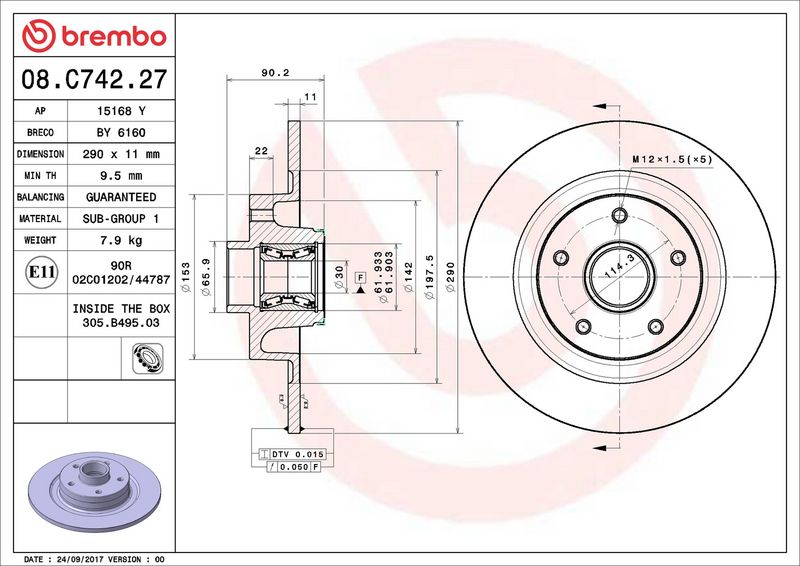 Brembo 08.C742.27 Brake Disc - 2