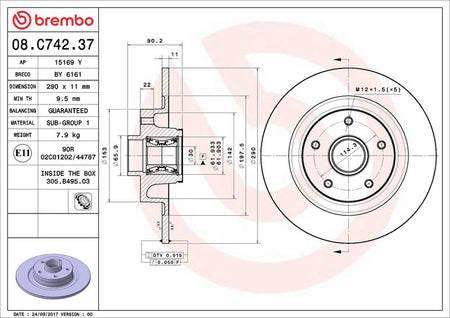Brembo 08.C742.37 Brake Disc - 2