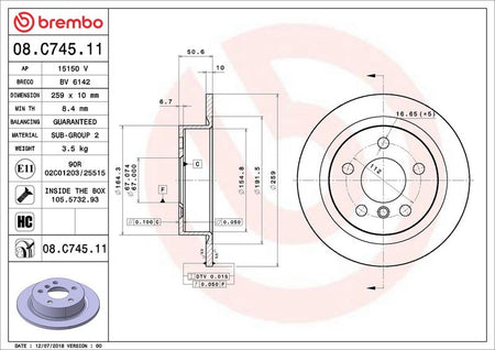 Brembo 08.C745.11 Brake Disc - 2