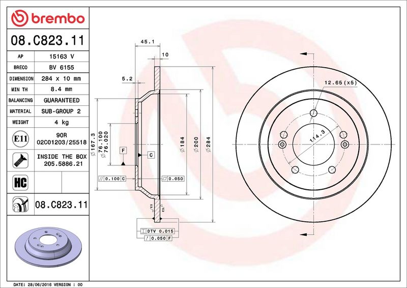 Brembo 08.C823.11 Brake Disc - 2