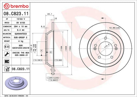 Brembo 08.C823.11 Brake Disc - 2