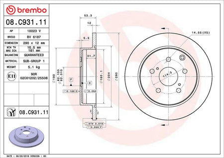 Brembo 08.C931.11 Brake Disc - 1