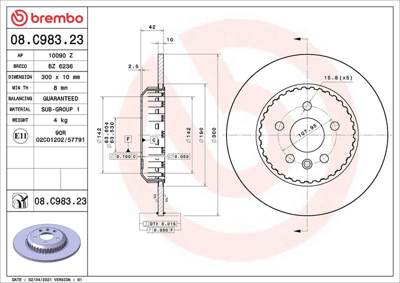 Brembo 08.C983.23 Brake Disc - 2