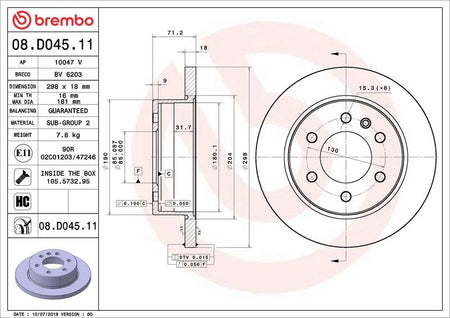 Brembo 08.D045.11 Brake Disc - 2