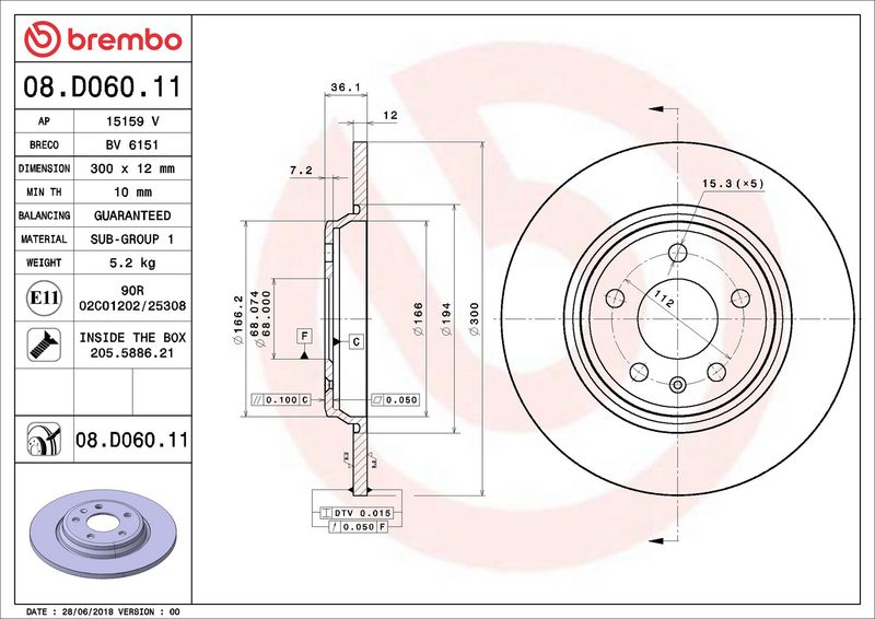 Brembo 08.D060.11 Brake Disc - 2