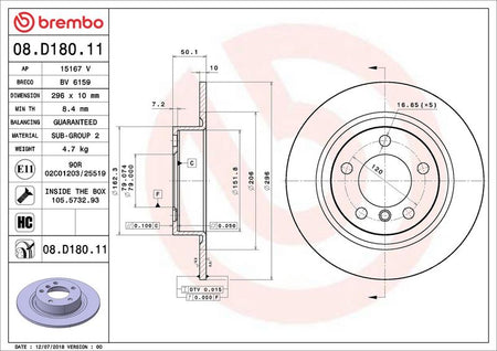 Brembo 08.D180.11 Brake Disc - 2