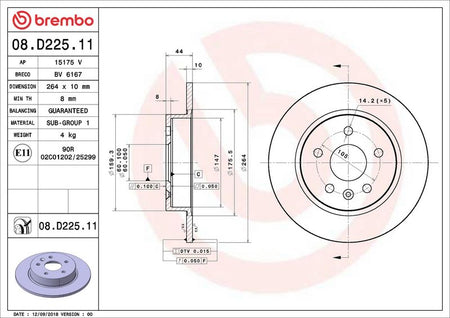 Brembo 08.D225.11 Brake Disc - 2