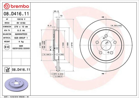 Brembo 08.D416.11 Brake Disc - 2