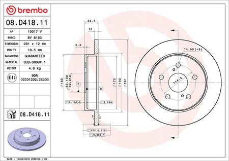 Brembo 08.D418.11 Brake Disc - 2