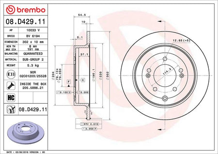Brembo 08.D429.11 Brake Disc - 1