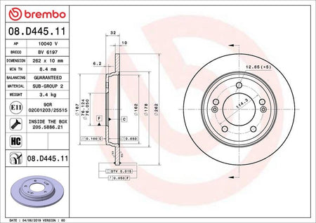 Brembo 08.D445.11 Brake Disc - 2