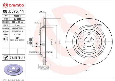 Brembo 08.D575.11 Brake Disc - 1