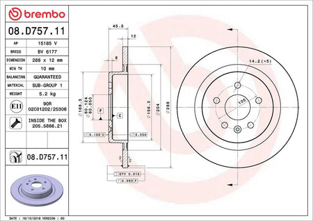 Brembo 08.D757.11 Brake Disc - 2