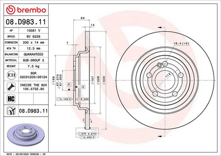 Brembo 08.D983.11 Brake Disc - 2