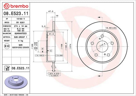 Brembo 08.E523.11 Brake Disc - 1