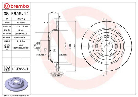 Brembo 08.E955.11 Brake Disc - 2