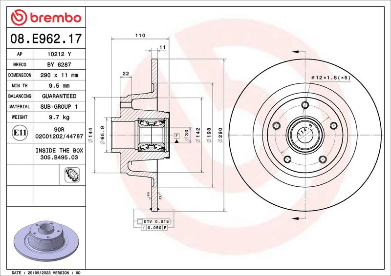 Brembo 08.E962.17 Brake Disc - 2