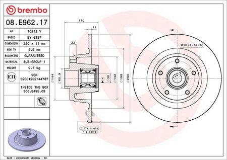 Brembo 08.E962.17 Brake Disc - 2