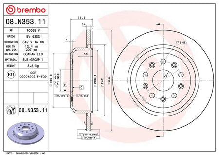 Brembo 08.N353.11 Brake Disc - 2