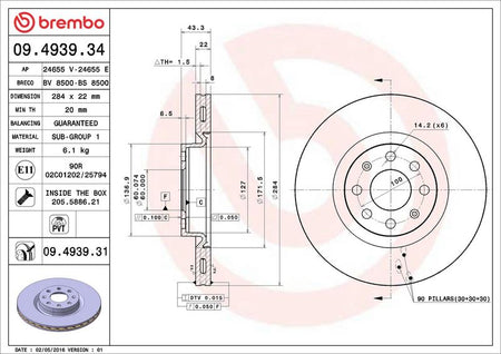 Brembo 09.4939.31 Brake Disc - 2