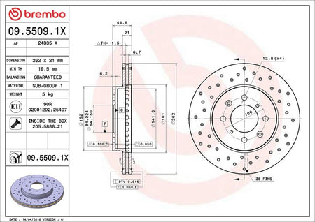 Brembo 09.5509.1X Brake Disc - 2