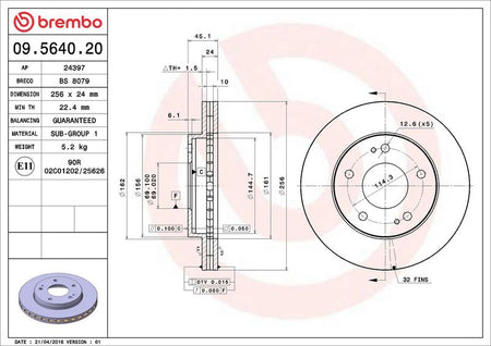 Brembo 09.5640.20 Brake Disc - 2