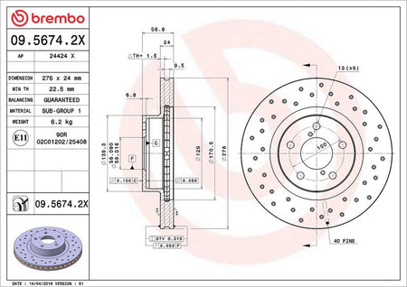 Brembo 09.5674.2X Brake Disc - 2
