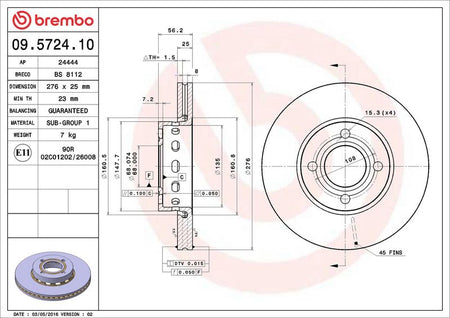 Brembo 09.5724.10 Brake Disc - 2