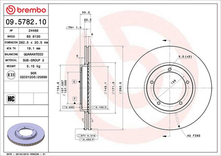 Brembo 09.5782.10 Brake Disc - 2