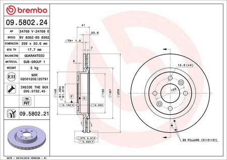 Brembo 09.5802.21 Brake Disc - 2