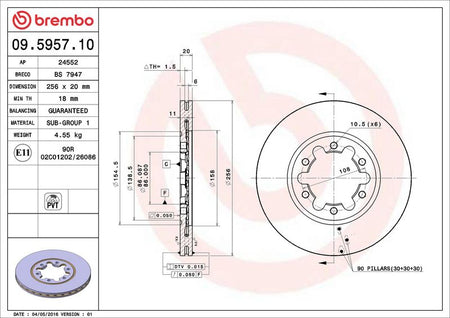 Brembo 09.5957.10 Brake Disc - 2