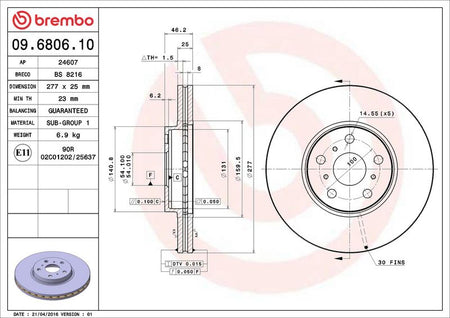 Brembo 09.6806.10 Brake Disc - 2