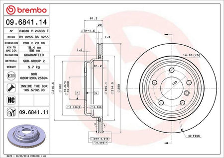 Brembo 09.6841.11 Brake Disc - 2