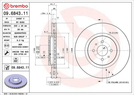 Brembo 09.6843.11 Brake Disc - 2