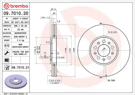 Brembo 09.7010.21 Brake Disc - 2
