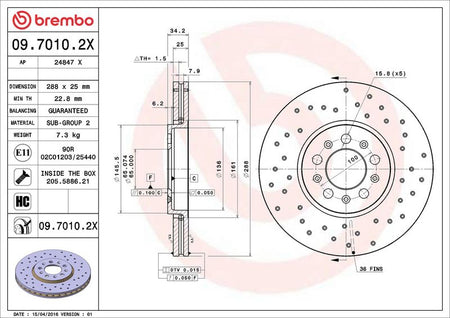 Brembo 09.7010.2X Brake Disc - 2