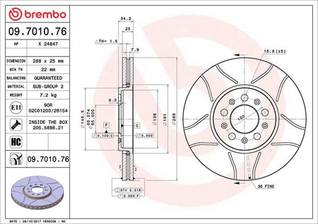 Brembo 09.7010.76 Brake Disc - 2