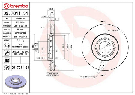 Brembo 09.7011.31 Brake Disc - 2